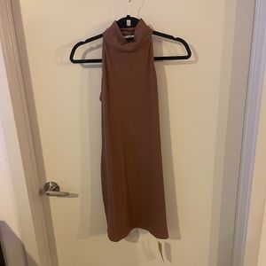 NWT. Reformation Ribbed Mock Neck Tank Dress. Size Medium. Tan/brown color.